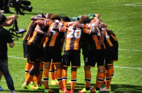 Hull City group hug Hull City finally confirms appointment of new head coach Liam Rosenior