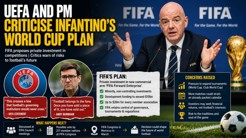 ChatGPT Image Jul 29 2026 09 07 35 PM UEFA, PM Oppose Infantino's Controversial World Cup Plan