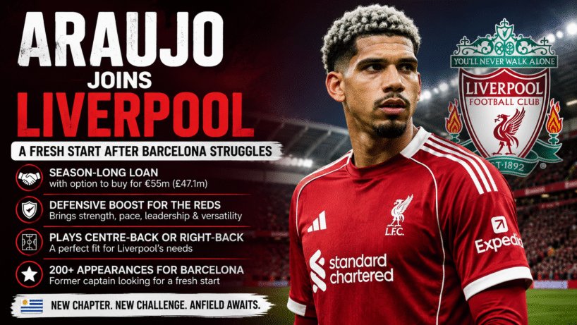 ChatGPT Image Aug 12 2026 09 48 17 PM Why Liverpool Signed Araujo After His Barcelona Exit