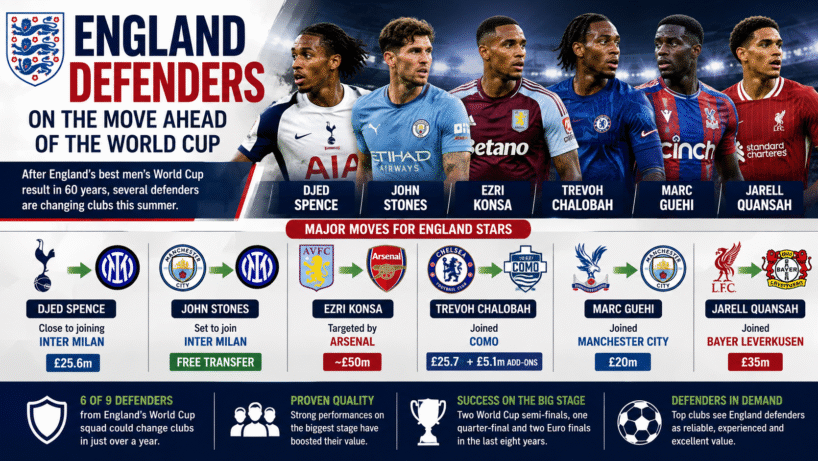 ChatGPT Image Aug 14 2026 10 09 08 PM England Defenders on the Move Ahead of the World Cup