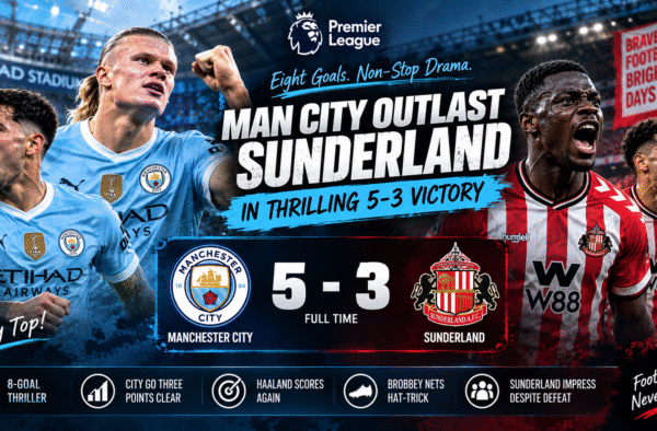ChatGPT Image Sep 21 2026 11 22 46 PM Man City Outlast Sunderland 5-3 in Thrilling Premier League Clash