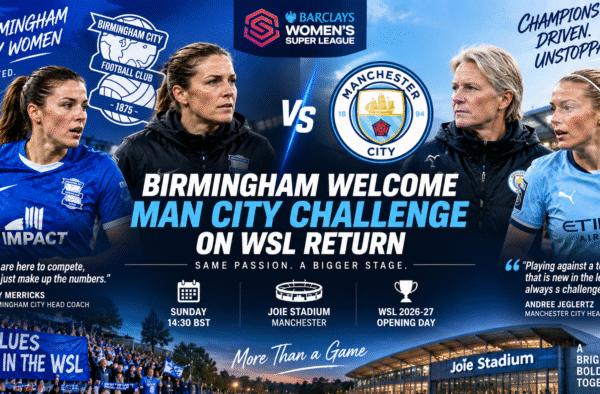 ChatGPT Image Sep 5 2026 10 21 12 PM Birmingham Welcome Man City Challenge on WSL Return