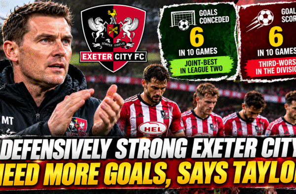 Exeter City Strong Defence More Goals Defensively Strong Exeter City Need More Goals, Says Taylor