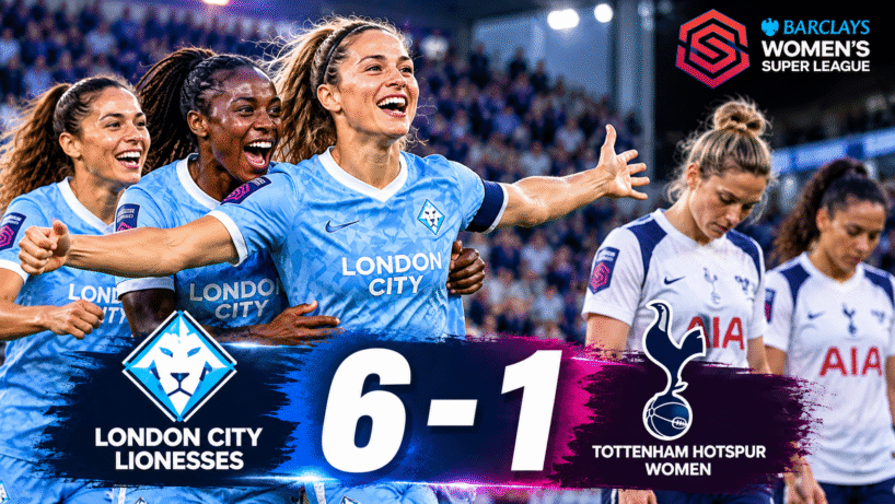 London City Lionesses Celebrate 6–1 Victory London City Lionesses Dominate Tottenham in Six-Goal Rout
