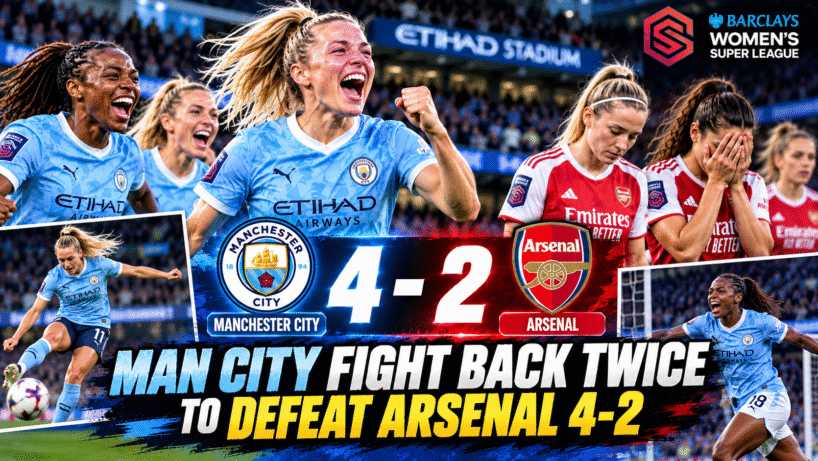 Manchester City Women Fight Back 4–2 Manchester City Fight Back Twice to Defeat Arsenal 4-2